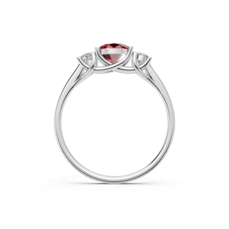 Oval Three Stone Ring