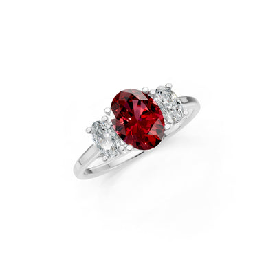 Oval Three Stone Ring