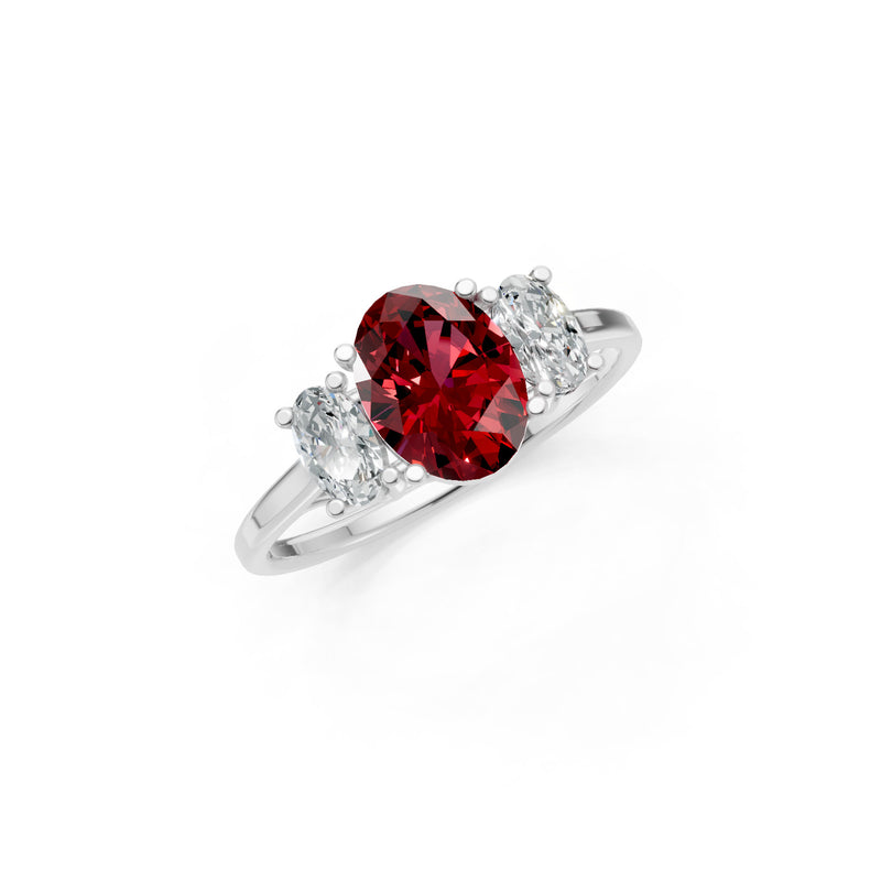 Oval Three Stone Ring