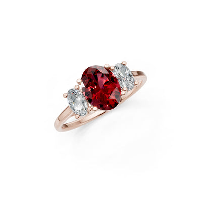 Oval Three Stone Ring