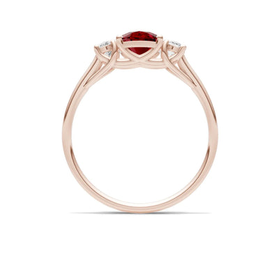 Garnet Three Oval Cut Stone Ring