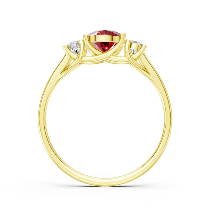 Oval Three Stone Ring