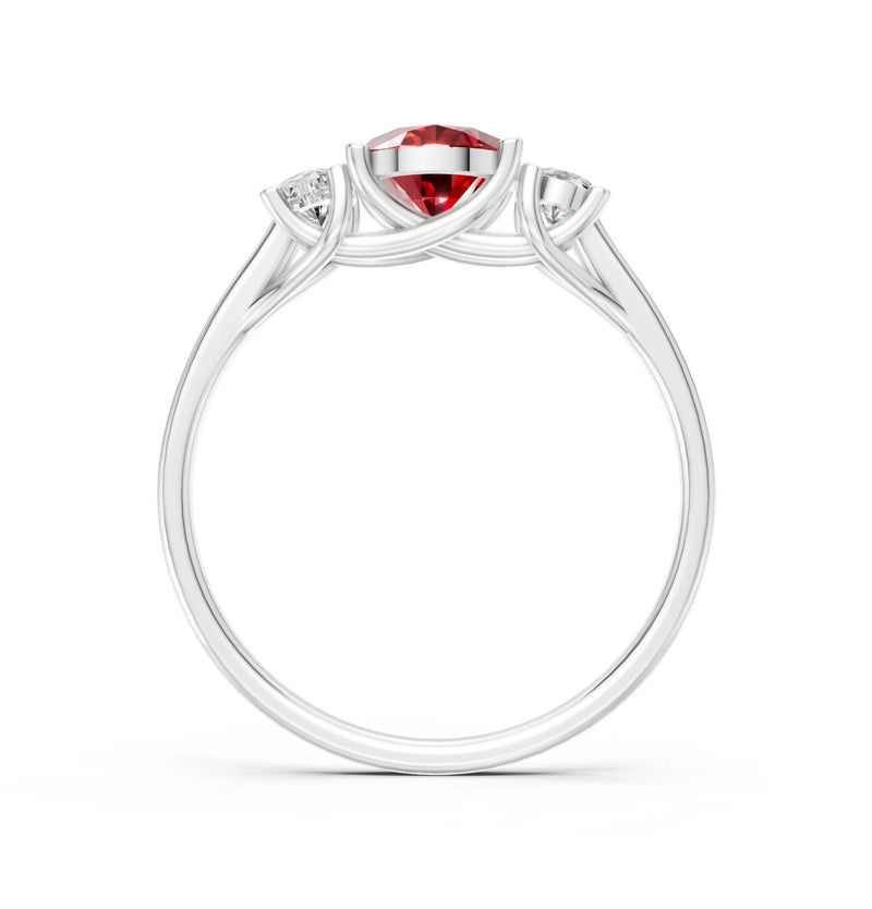 Oval Three Stone Ring