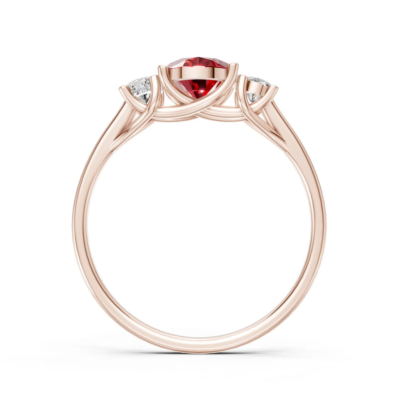 Oval Three Stone Ring