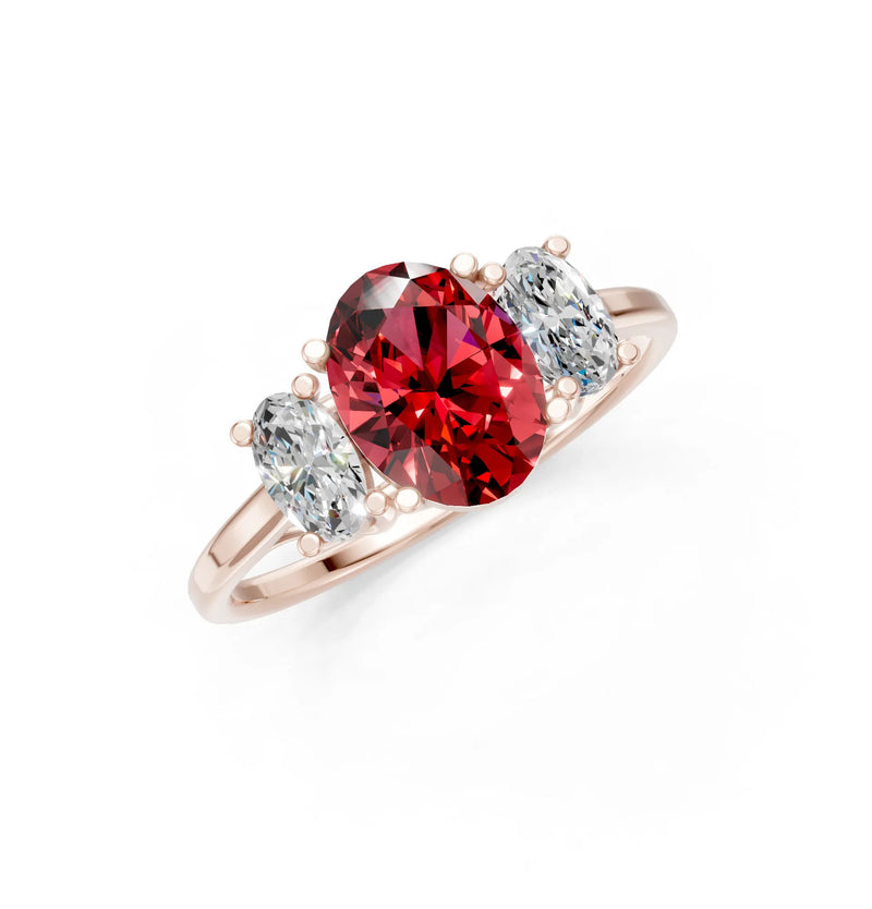 Oval Three Stone Ring