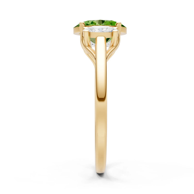 Peridot Three Oval Cut Stone Ring