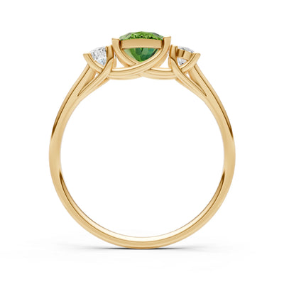 Peridot Three Oval Cut Stone Ring