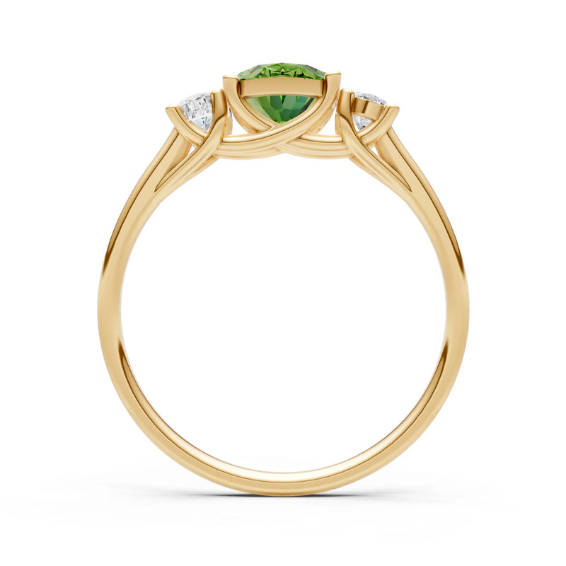 Peridot Three Oval Cut Stone Ring