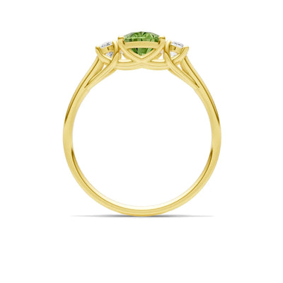Peridot Three Oval Cut Stone Ring