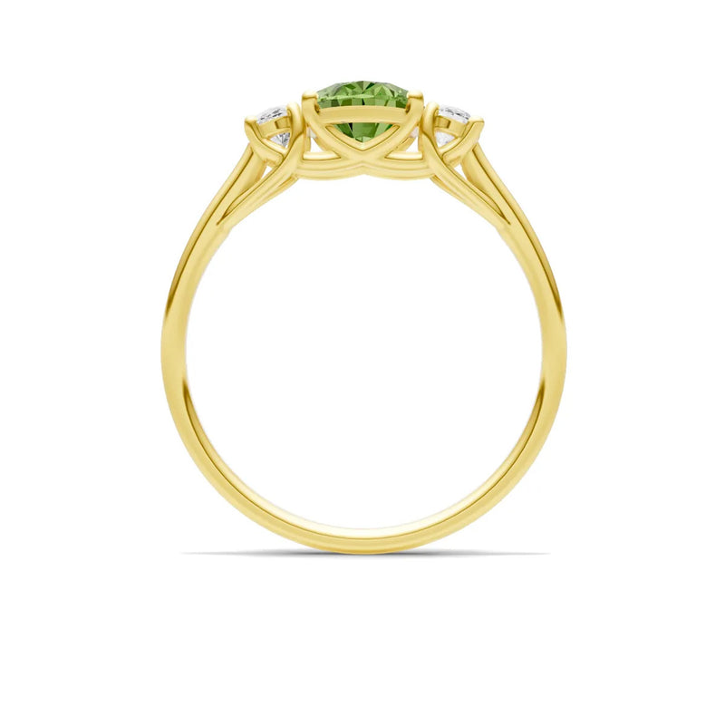 Peridot Three Oval Cut Stone Ring
