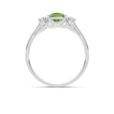 Peridot Three Oval Cut Stone Ring
