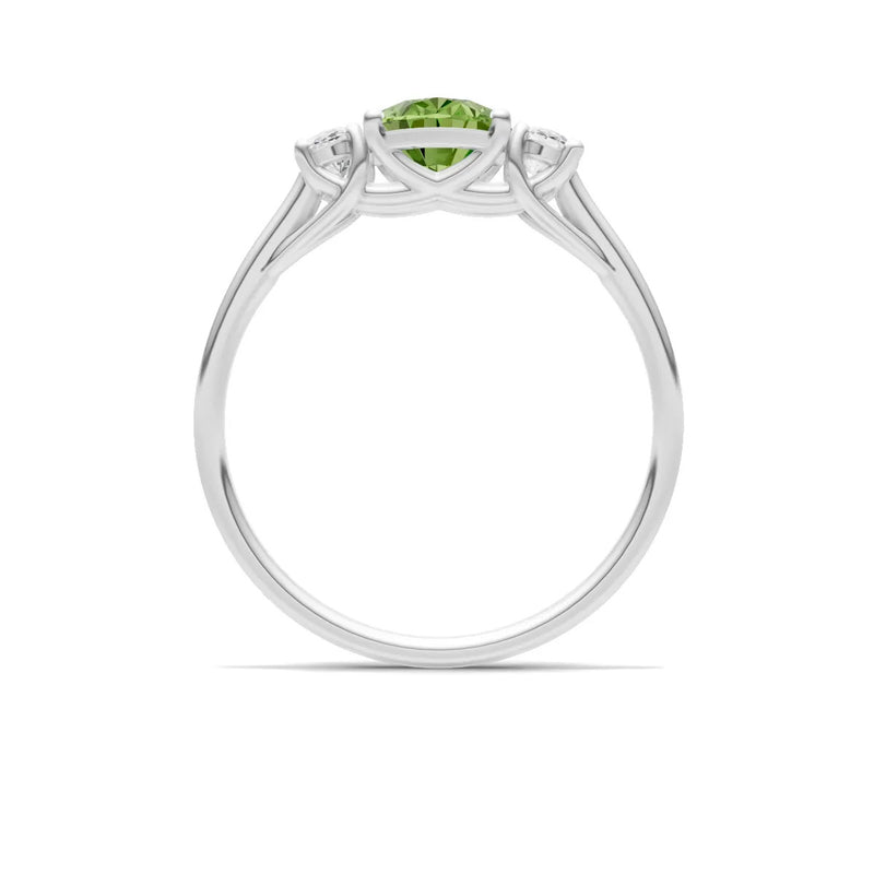 Peridot Three Oval Cut Stone Ring