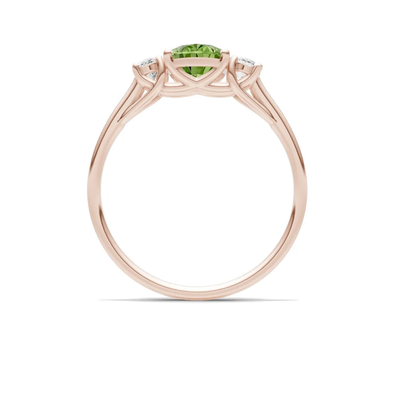 Peridot Three Oval Cut Stone Ring