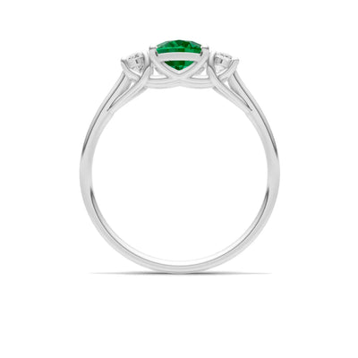 Emerald Three Oval Cut Stone Ring