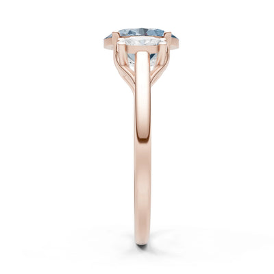 Aquamarine Three Oval Cut Stone Ring