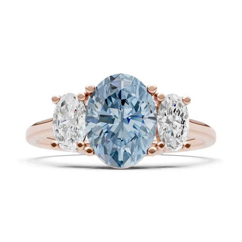 Aquamarine Three Oval Cut Stone Ring