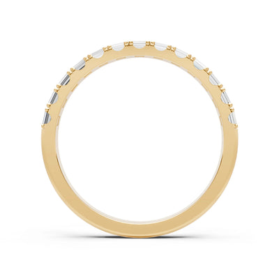 Diamond Straight Baguette Thin Half Eternity Band