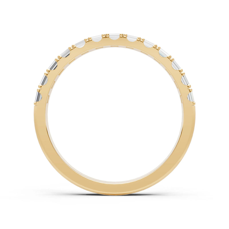 Diamond Straight Baguette Thin Half Eternity Band