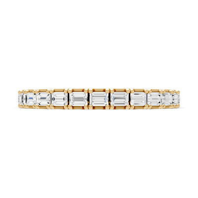 Straight Baguette Thin Half Eternity Gold Band