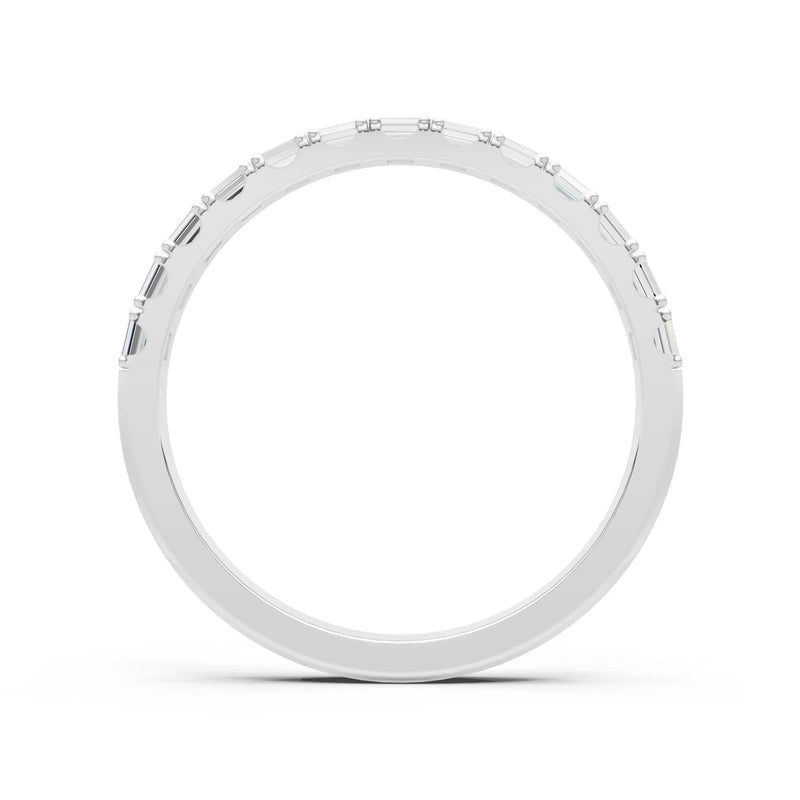 Diamond Straight Baguette Thin Half Eternity Band