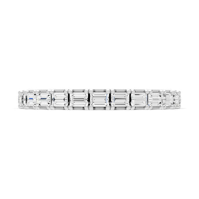 Diamond Straight Baguette Thin Half Eternity Band