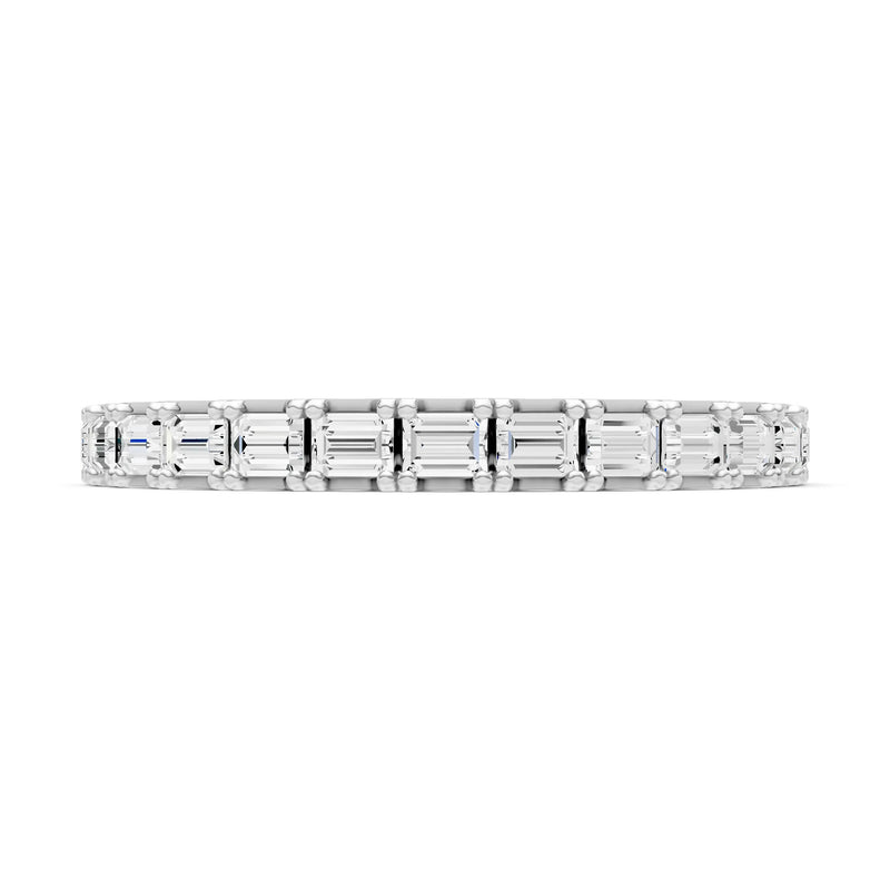 Diamond Straight Baguette Thin Half Eternity Band