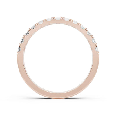 Diamond Straight Baguette Thin Half Eternity Band