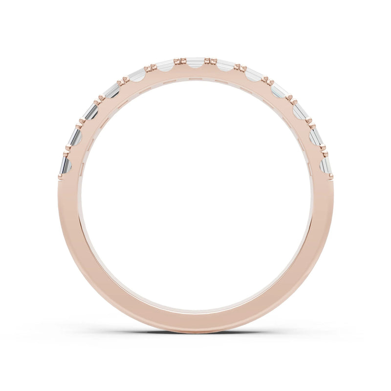 Diamond Straight Baguette Thin Half Eternity Band