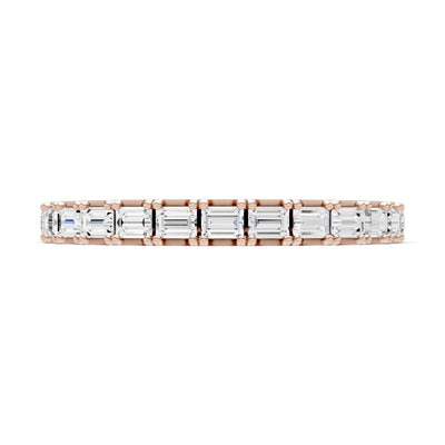 Diamond Straight Baguette Thin Half Eternity Band