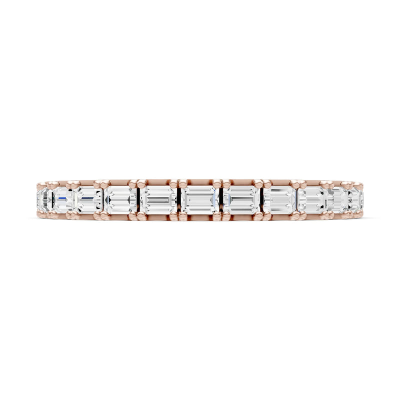 Diamond Straight Baguette Thin Half Eternity Band