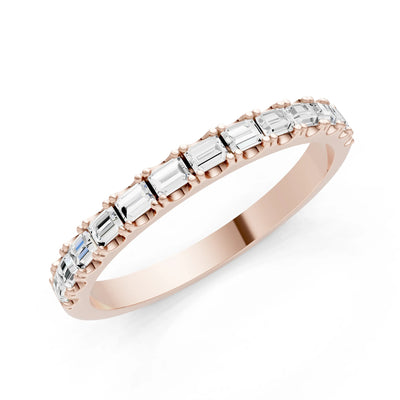 Diamond Straight Baguette Thin Half Eternity Band