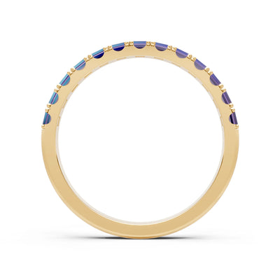 Amethyst Straight Baguette Thin Half Eternity Band