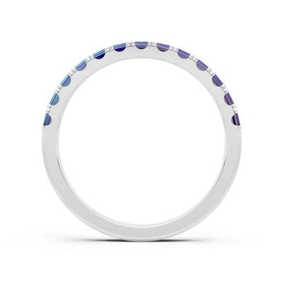 Amethyst Straight Baguette Thin Half Eternity Band