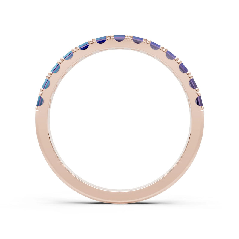Amethyst Straight Baguette Thin Half Eternity Band