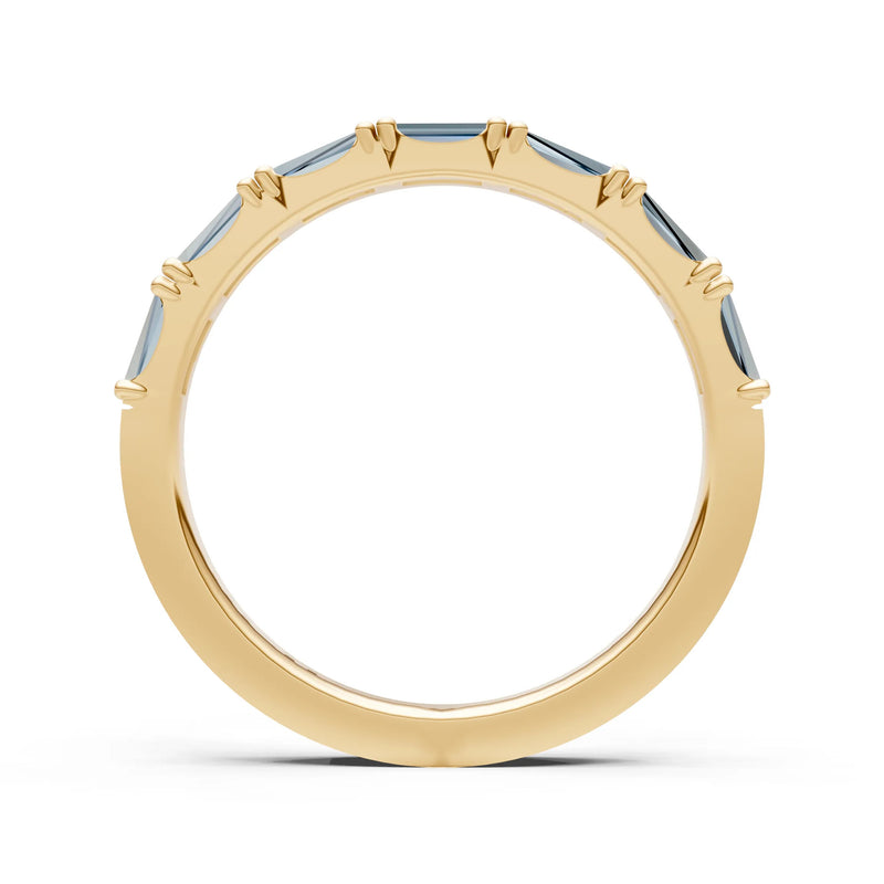 Aquamarine Straight Baguette Half Eternity Band