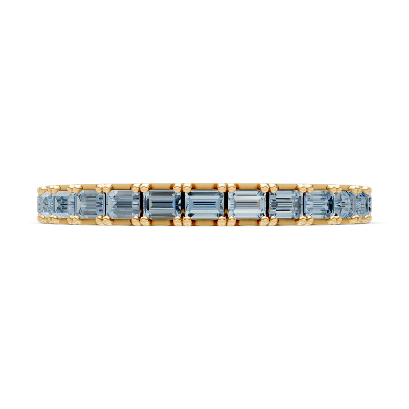 Straight Baguette Thin Half Eternity Gold Band