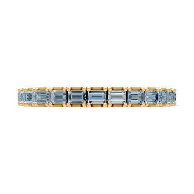 Aquamarine Straight Baguette Thin Half Eternity Band