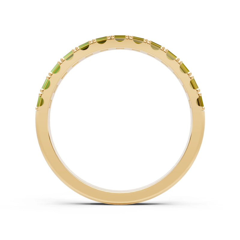 Citrine Straight Baguette Thin Half Eternity Band