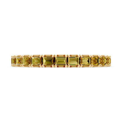 Citrine Straight Baguette Thin Half Eternity Band