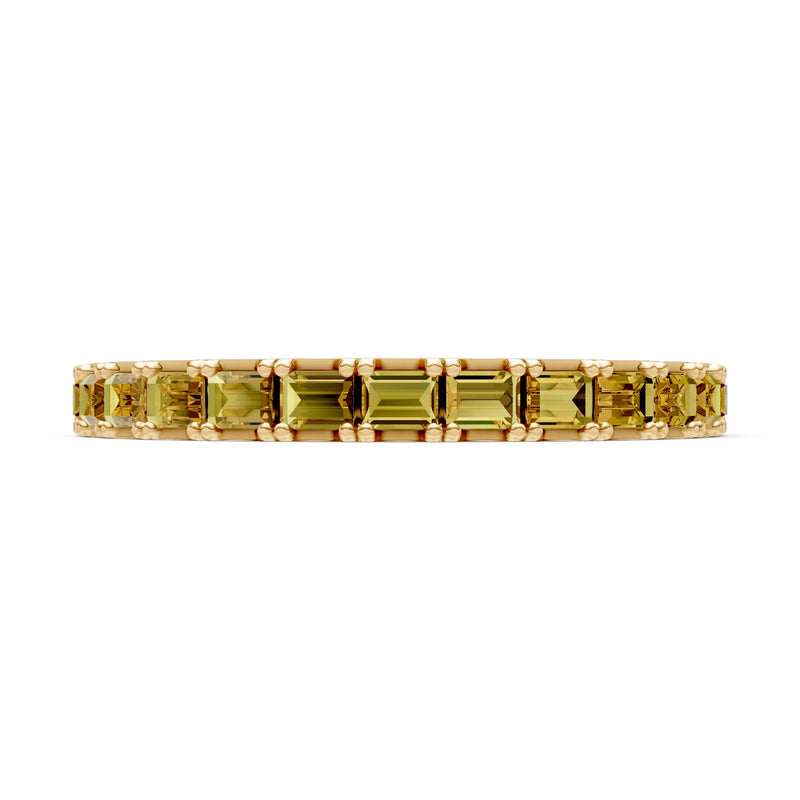 Straight Baguette Thin Half Eternity Gold Band
