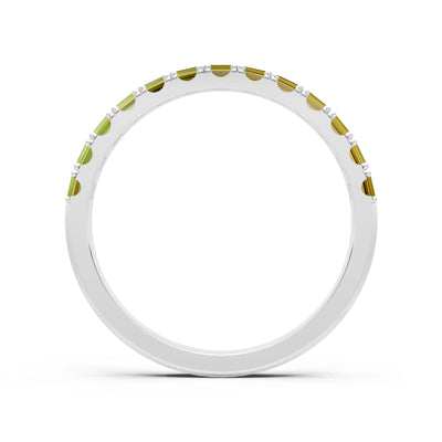 Citrine Straight Baguette Thin Half Eternity Band
