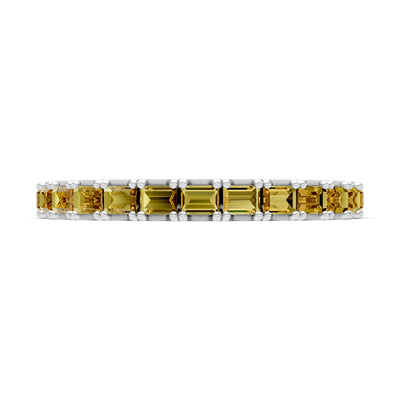 Citrine Straight Baguette Thin Half Eternity Band