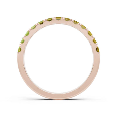 Straight Baguette Thin Half Eternity Gold Band