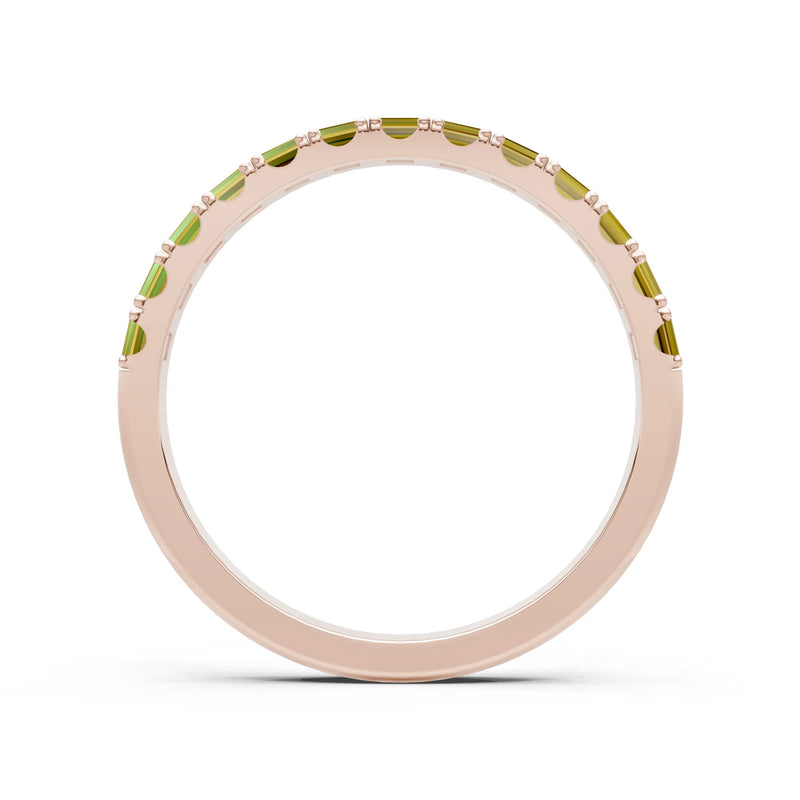 Citrine Straight Baguette Thin Half Eternity Band