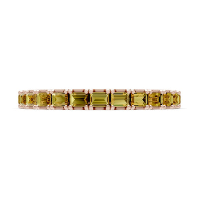 Citrine Straight Baguette Thin Half Eternity Band