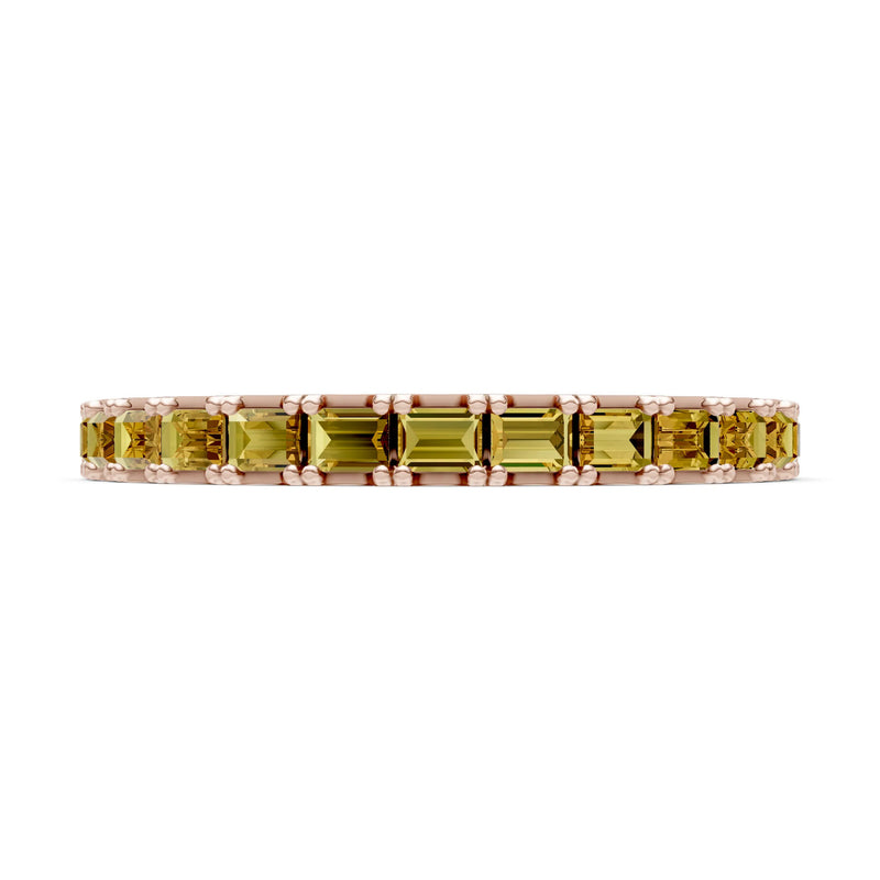 Citrine Straight Baguette Thin Half Eternity Band