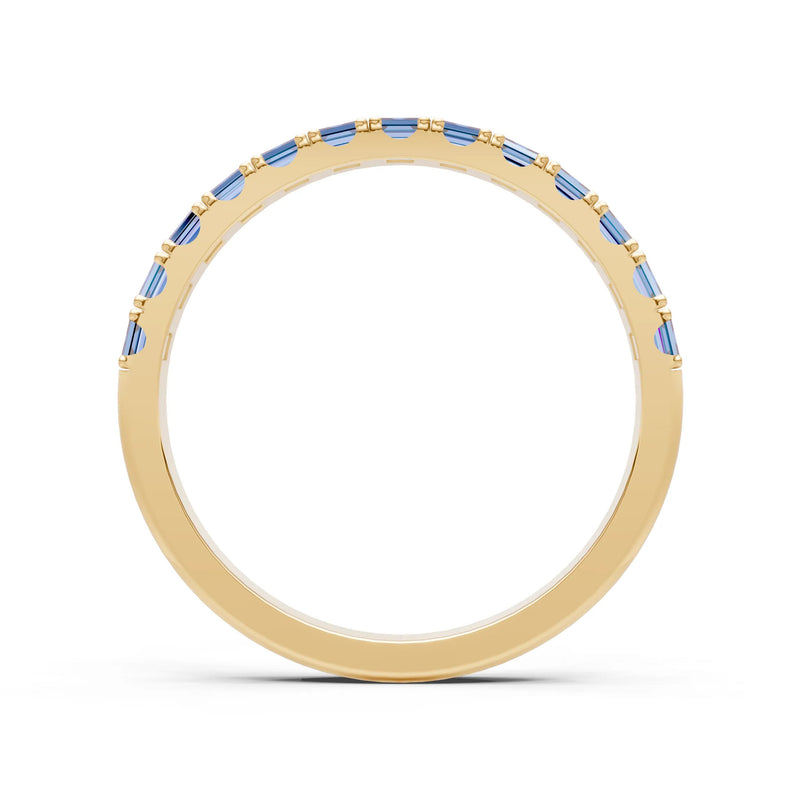 Alexandrite Straight Baguette Thin Half Eternity Band