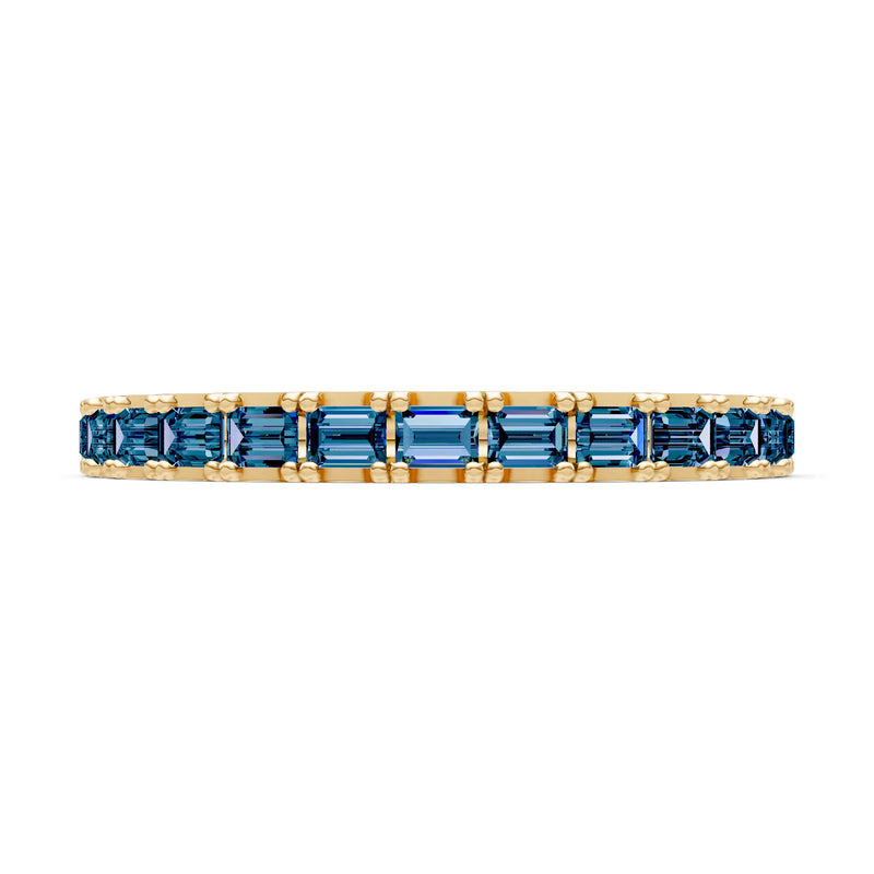 Alexandrite Straight Baguette Thin Half Eternity Band