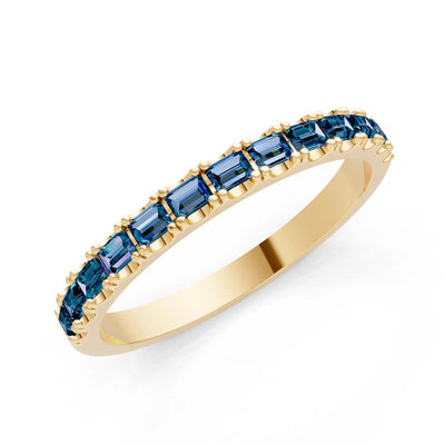 Alexandrite Straight Baguette Thin Half Eternity Band