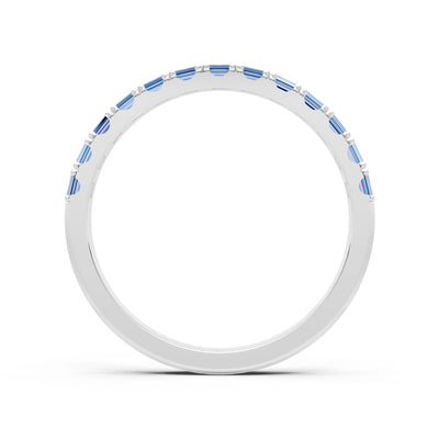Alexandrite Straight Baguette Thin Half Eternity Band